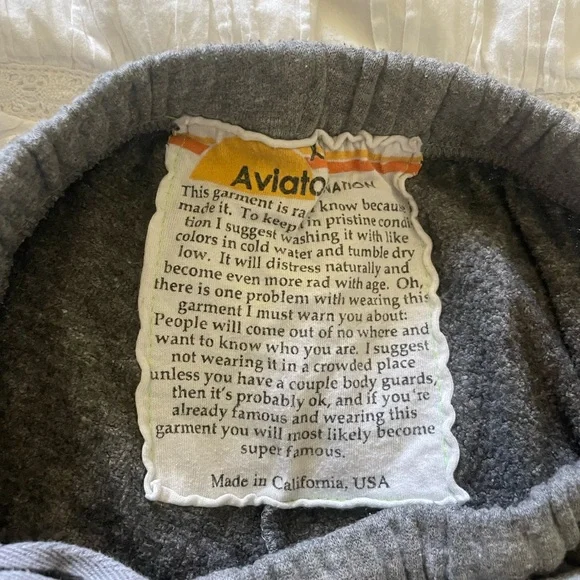 Gray and rainbow aviator nation sweatpants. - Picture 2 of 3